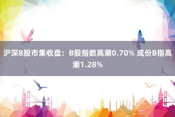 沪深B股市集收盘：B股指数高潮0.70% 成份B指高潮1.28%